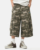 Embroidered Camo Cargo Longline Shorts | Inflation Streetwear INFLATION