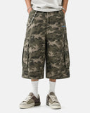 Embroidered Camo Cargo Longline Shorts | Inflation Streetwear INFLATION