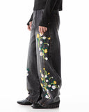 Embroidery Bamboo Weave Baggy Jeans | Inflation Streetwear INFLATION