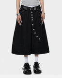 Asymmetric Button Raw Denim Jorts | Inflation Streetwear INFLATION