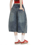 Studded Washed Long Baggy Jorts | Inflation Streetwear INFLATION