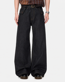 Cinch Back Raw Wide Leg Baggy Jeans | Inflation Streetwear INFLATION