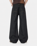 Cinch Back Raw Wide Leg Baggy Jeans | Inflation Streetwear INFLATION
