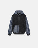 Plaid Patchwork Boxy Zip Up Hoodie | Inflation Streetwear