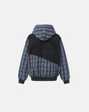 Plaid Patchwork Boxy Zip Up Hoodie | Inflation Streetwear