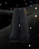 Colorful Rhinestone Raw Barrel Jeans | Inflation Streetwear INFLATION